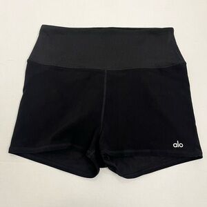 ALO YOGA Softsculpt High Waist Biker Shorts - Black - Size Large